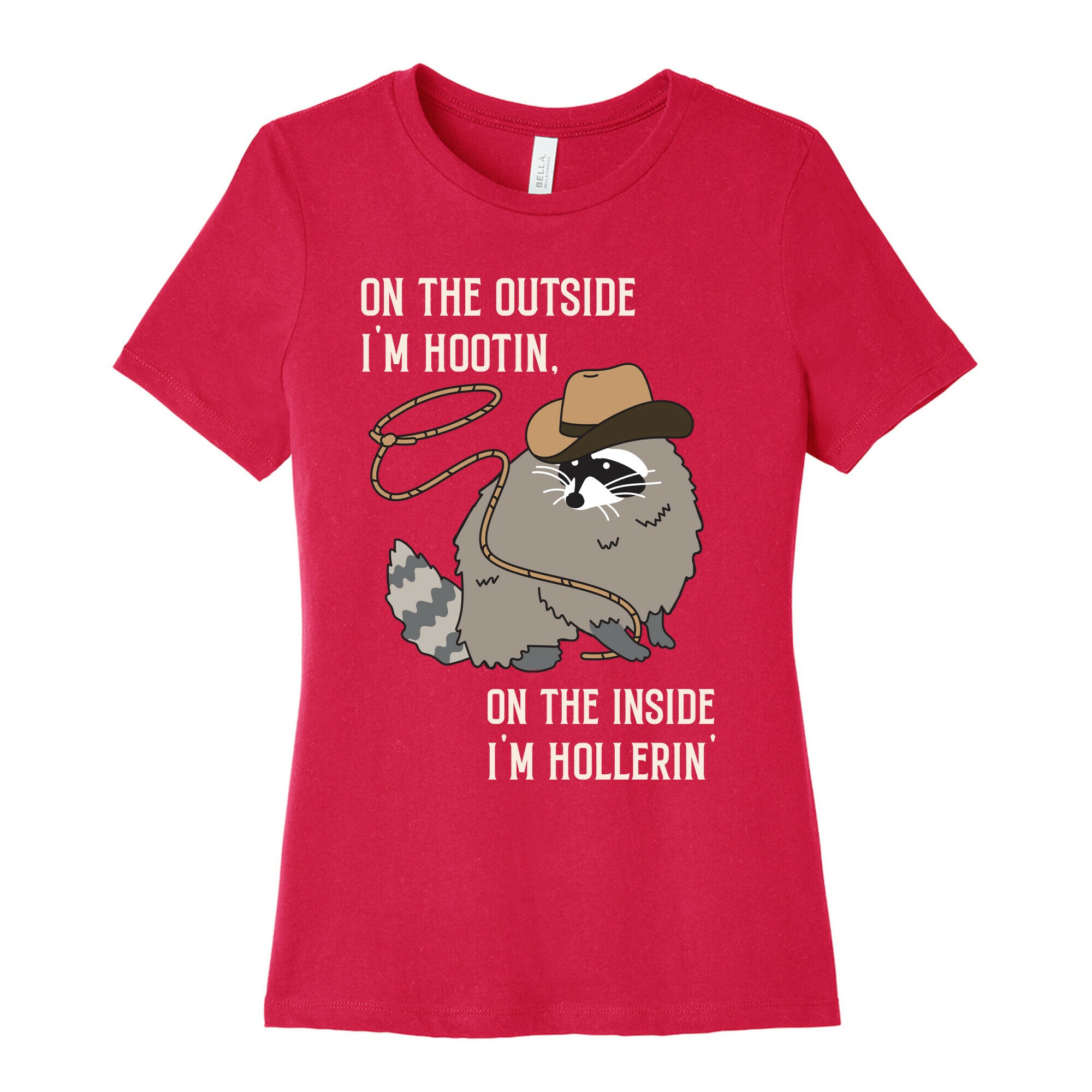 On The Outside I'm Hootin, On The Inside I'm Hollerin' Women's Cotton Tee